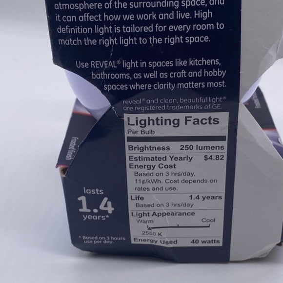 GE Reveal 48695 Decorative Globe G25 LightBulb, 1 pcs - Picture 8 of 12